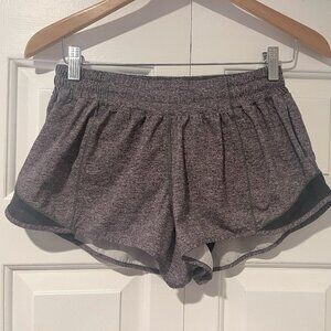 Lululemon Hotty Hot Short II *2.5" Heather Lux Multi Black/Heathered Black, sz 8